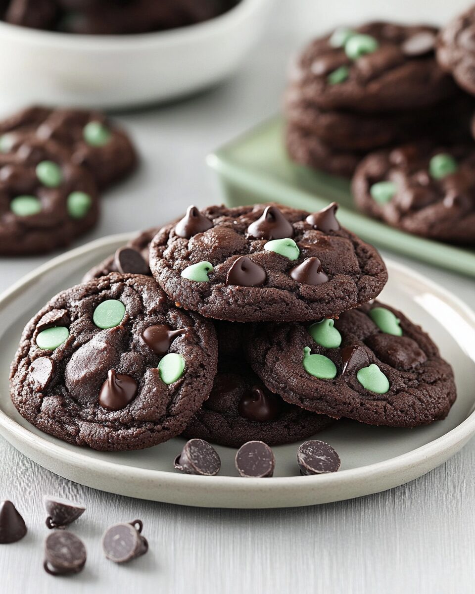 Double Chocolate Mint Chip Cookies