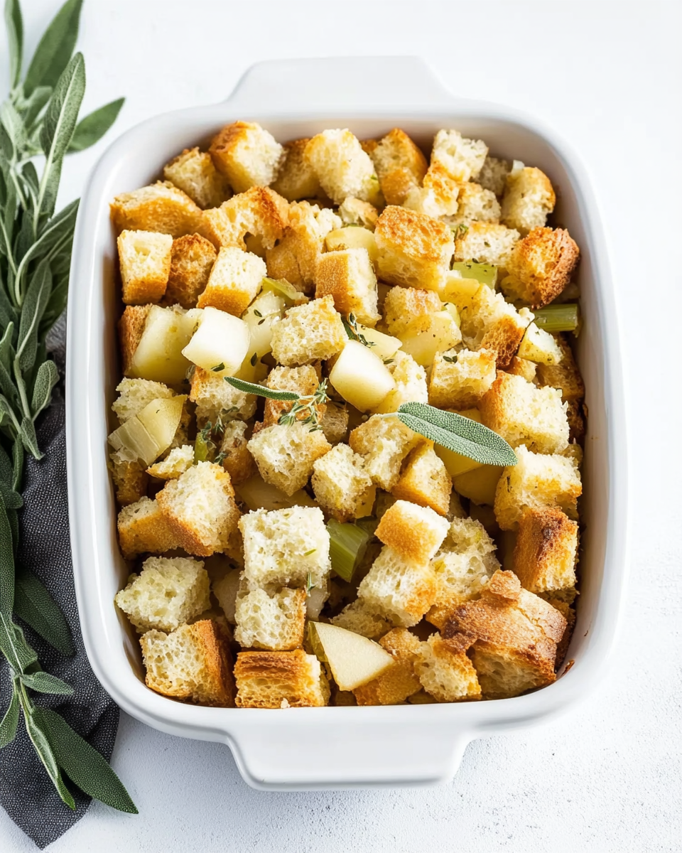 Sage Apple Stuffing You Can Prep in Advance (Crowd Favorite!)