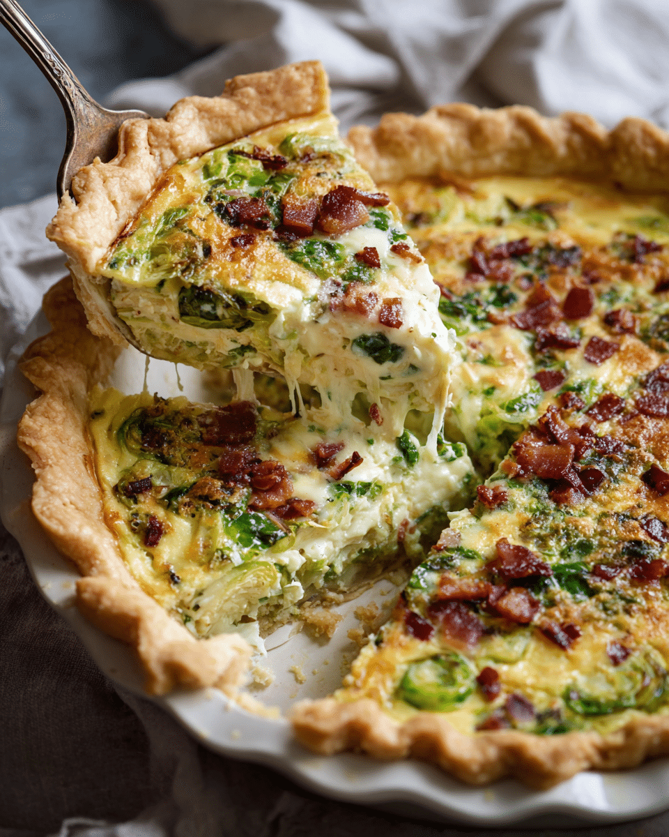 Brussels Sprouts & Bacon Quiche – Crispy, Creamy, Delicious