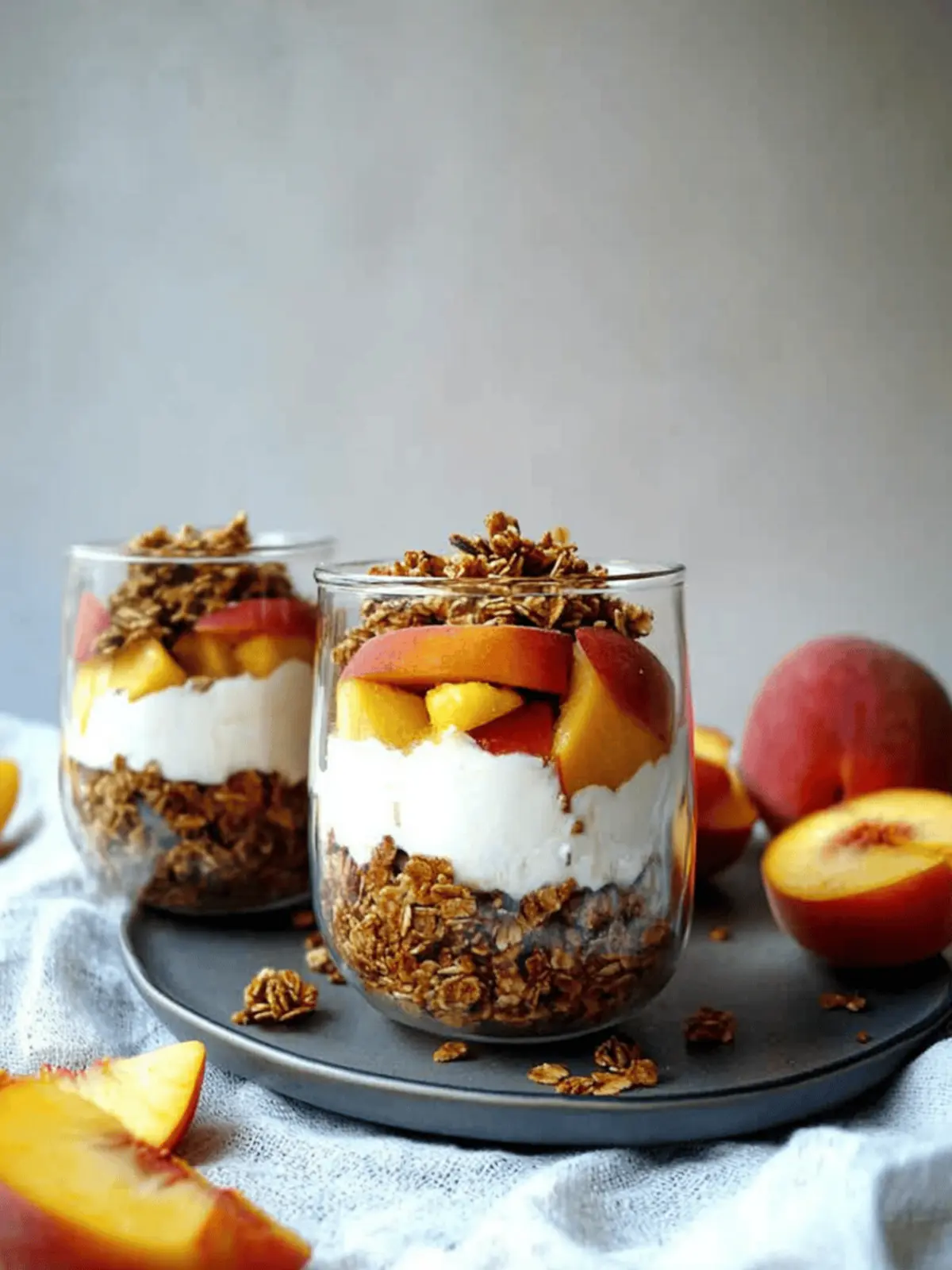 peach yogurt & brown sugar granola parfaits