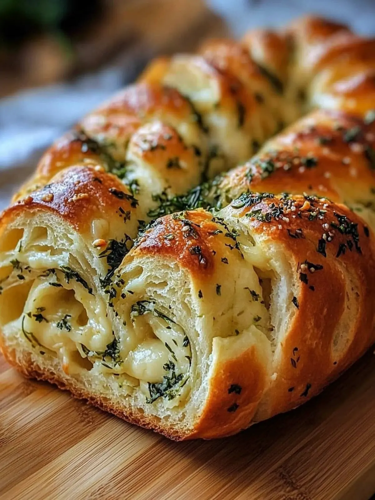 Swirled Garlic Herb And Cheese Bread