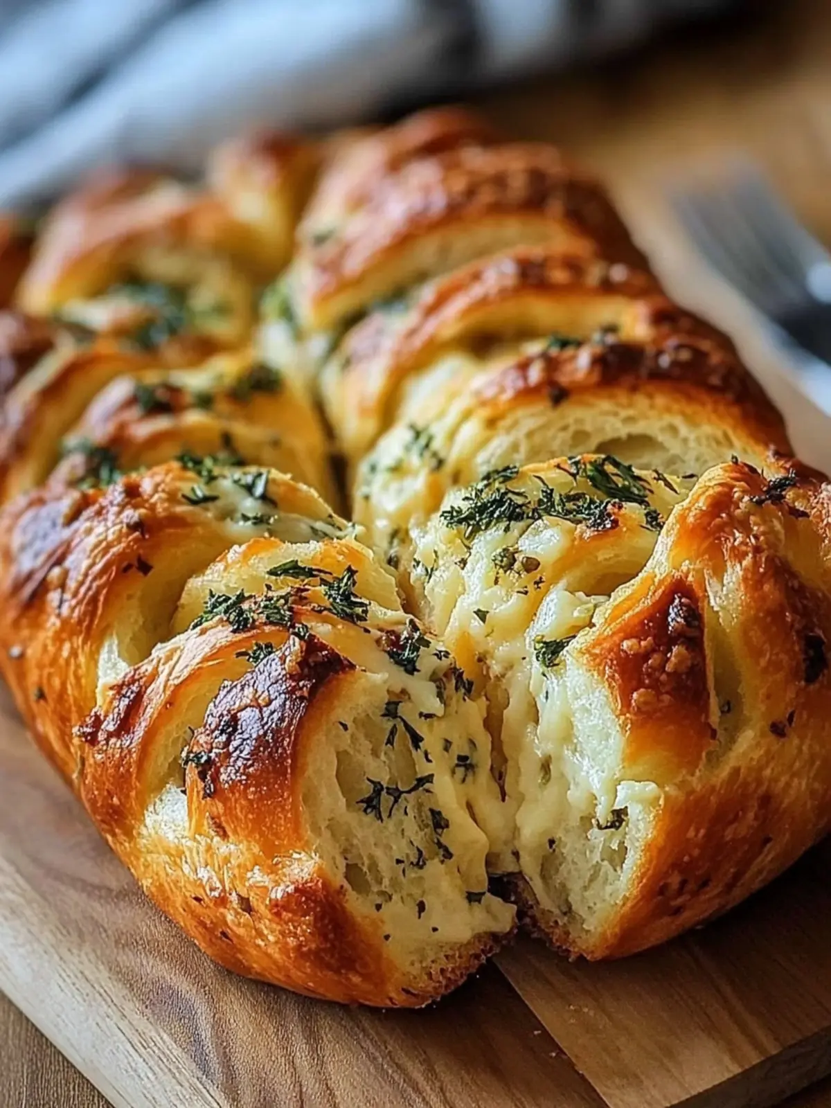 Swirled Garlic Herb And Cheese Bread