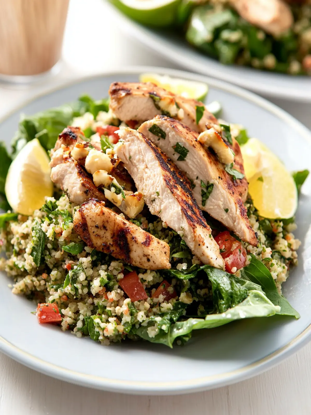 Grilled Chicken Caesar Tabbouleh Salad