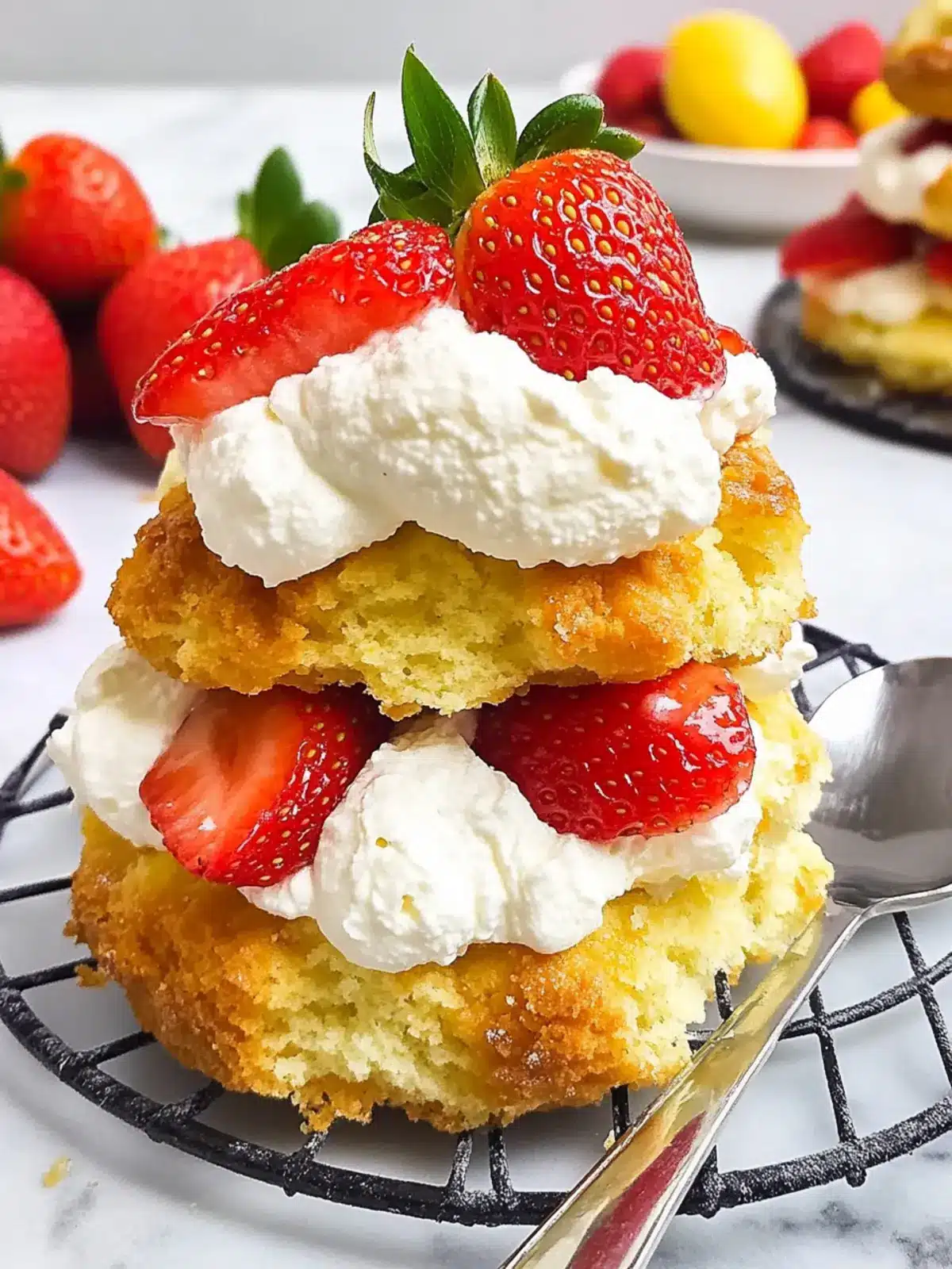 Strawberry Lemon Shortcake with Homemade Whipped Cream