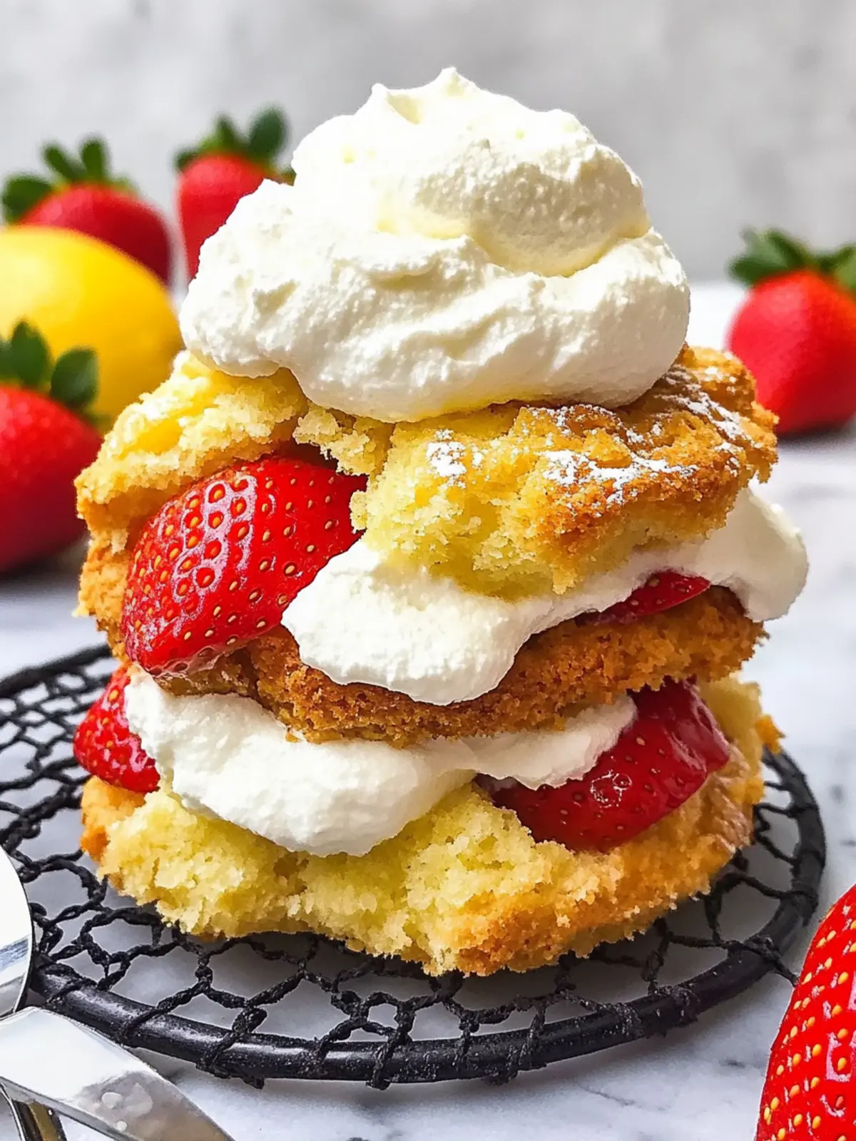 Strawberry Lemon Shortcake with Homemade Whipped Cream