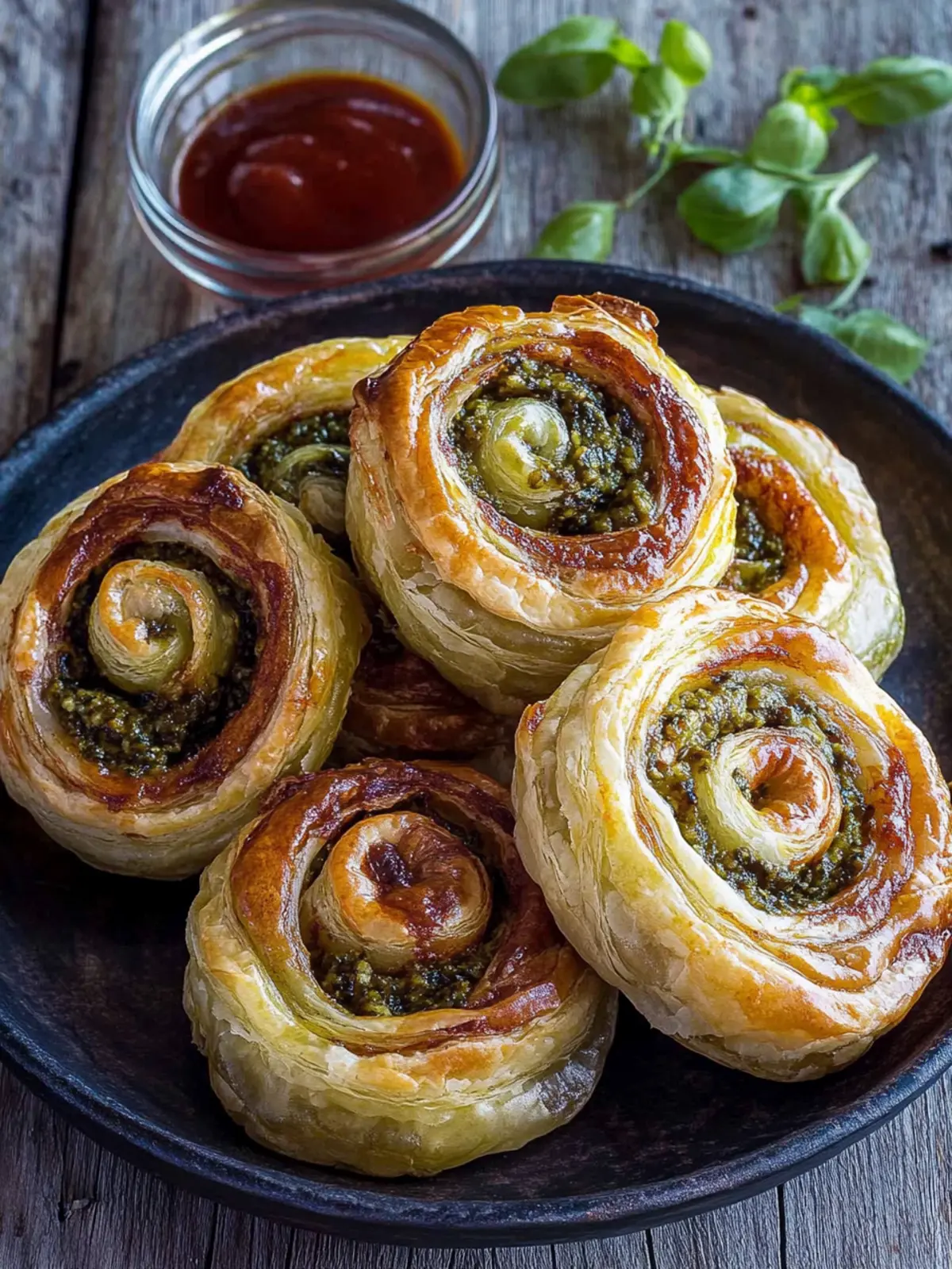 Easy Puff Pastry Pesto Pinwheels