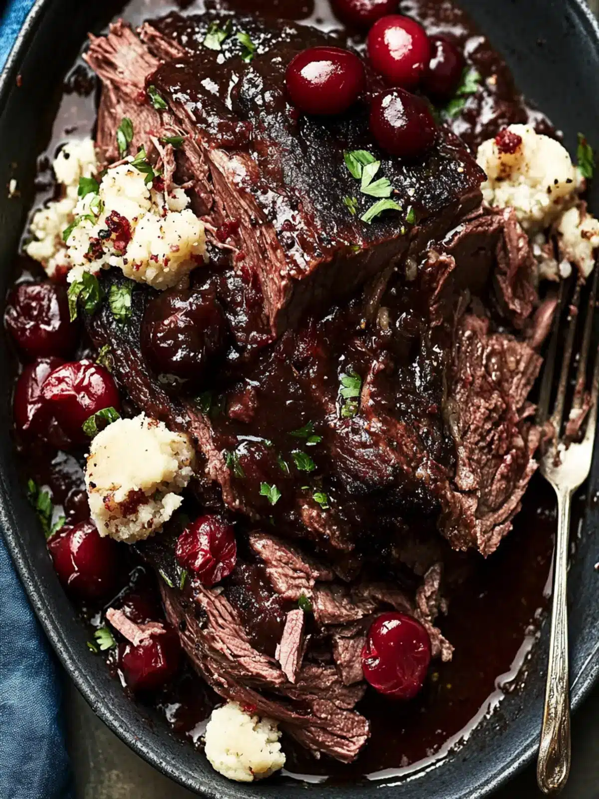 Pot Roast with Tart Cherry-Black Pepper Sauce