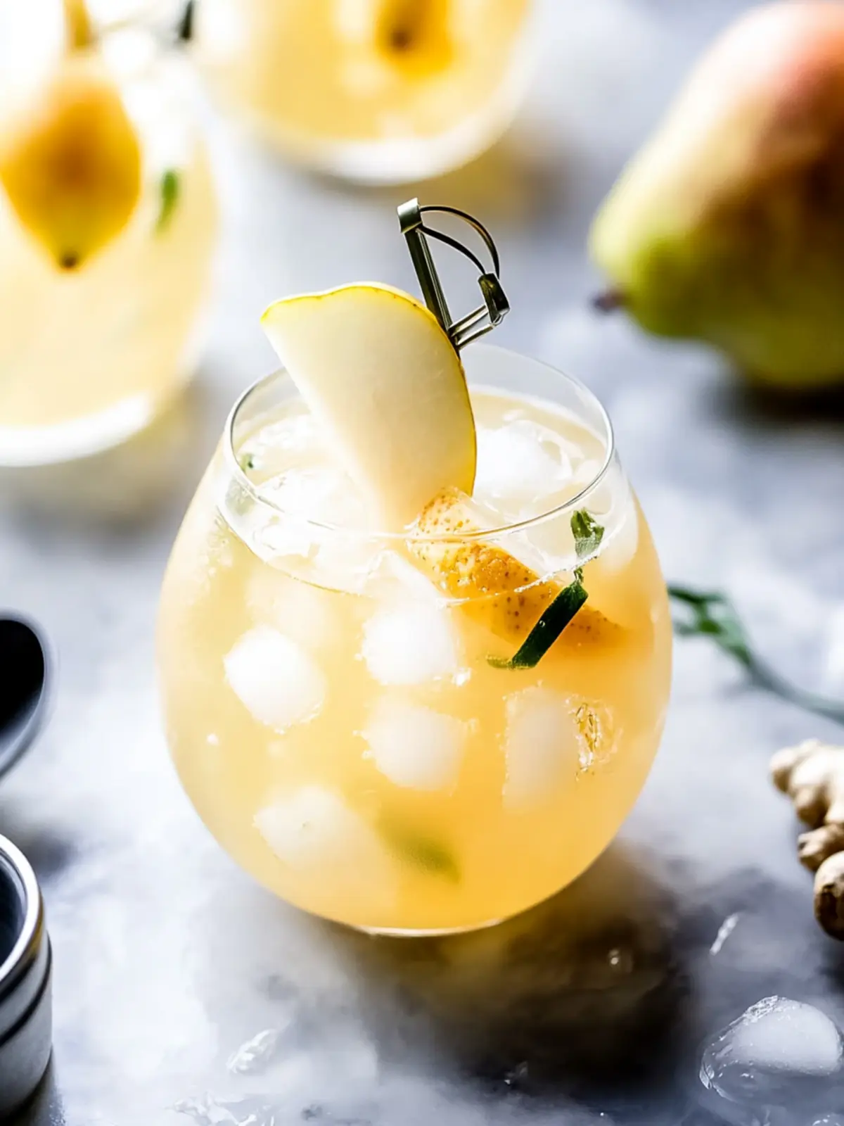 Sparkling Pear & Ginger Cocktail