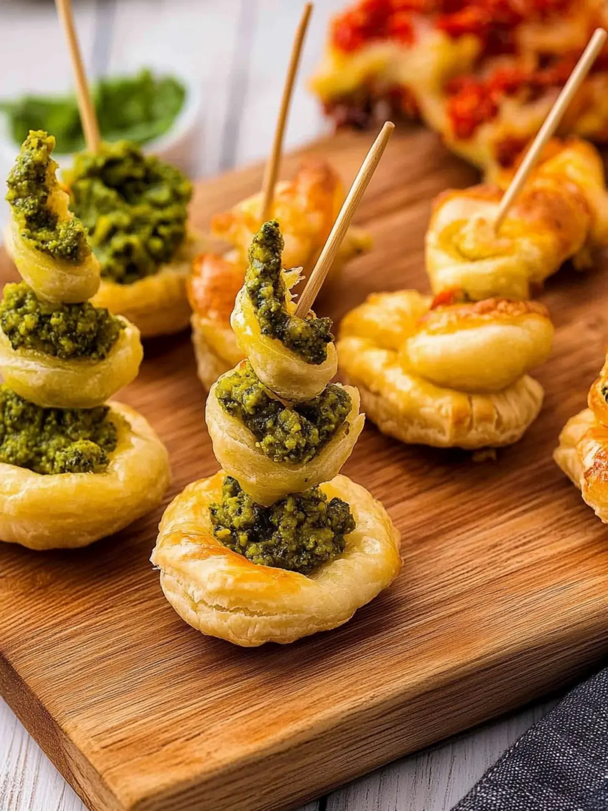 Pesto Puff Pastry Christmas Trees