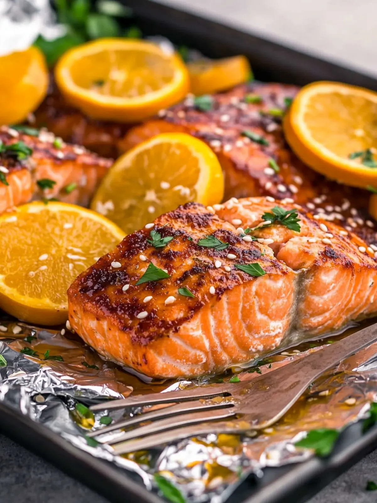 Orange Salmon with Vegetable Foil Packet