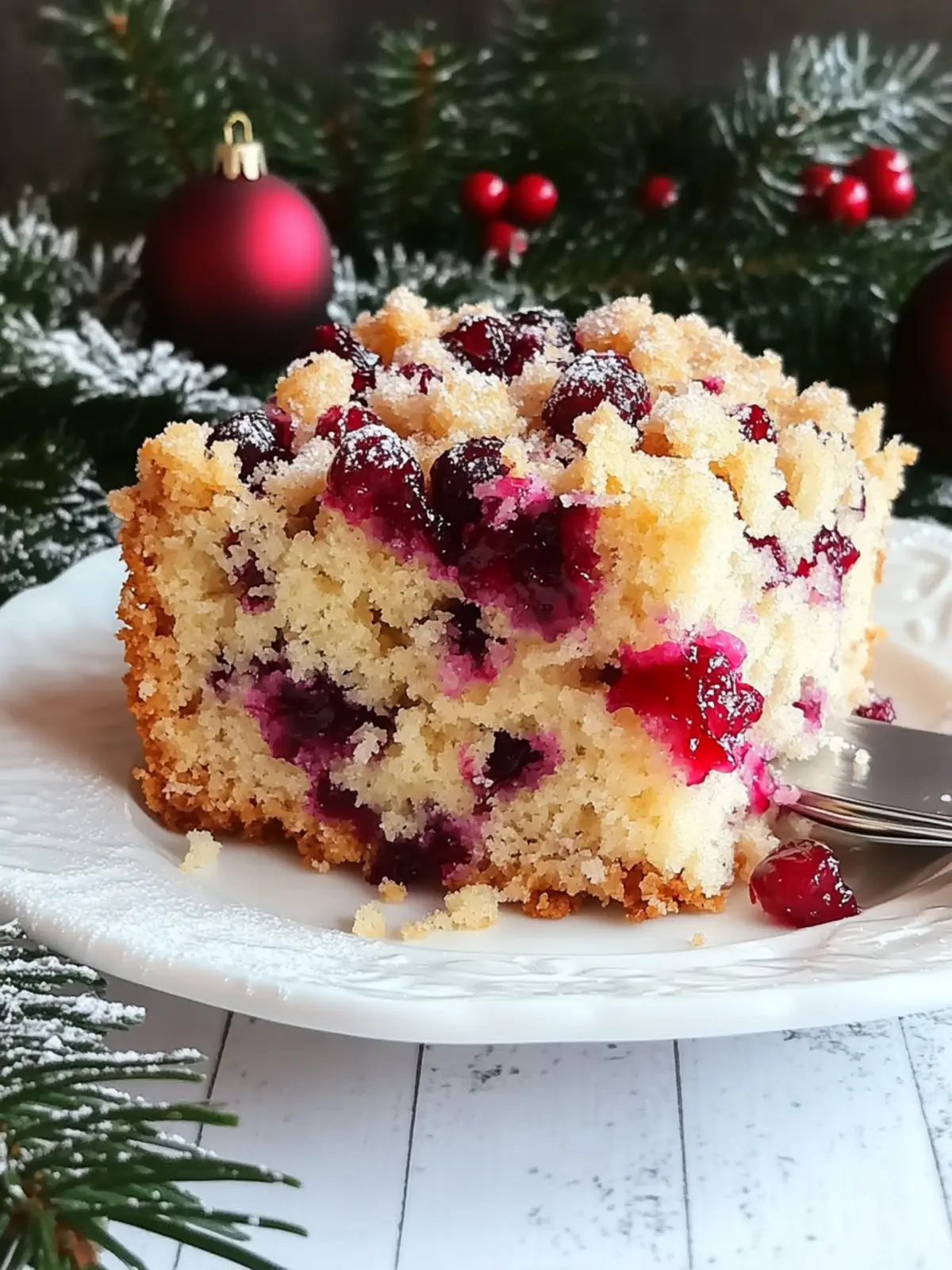 Delicious Christmas Cranberry Buckle with Sugar Cookie Streusel