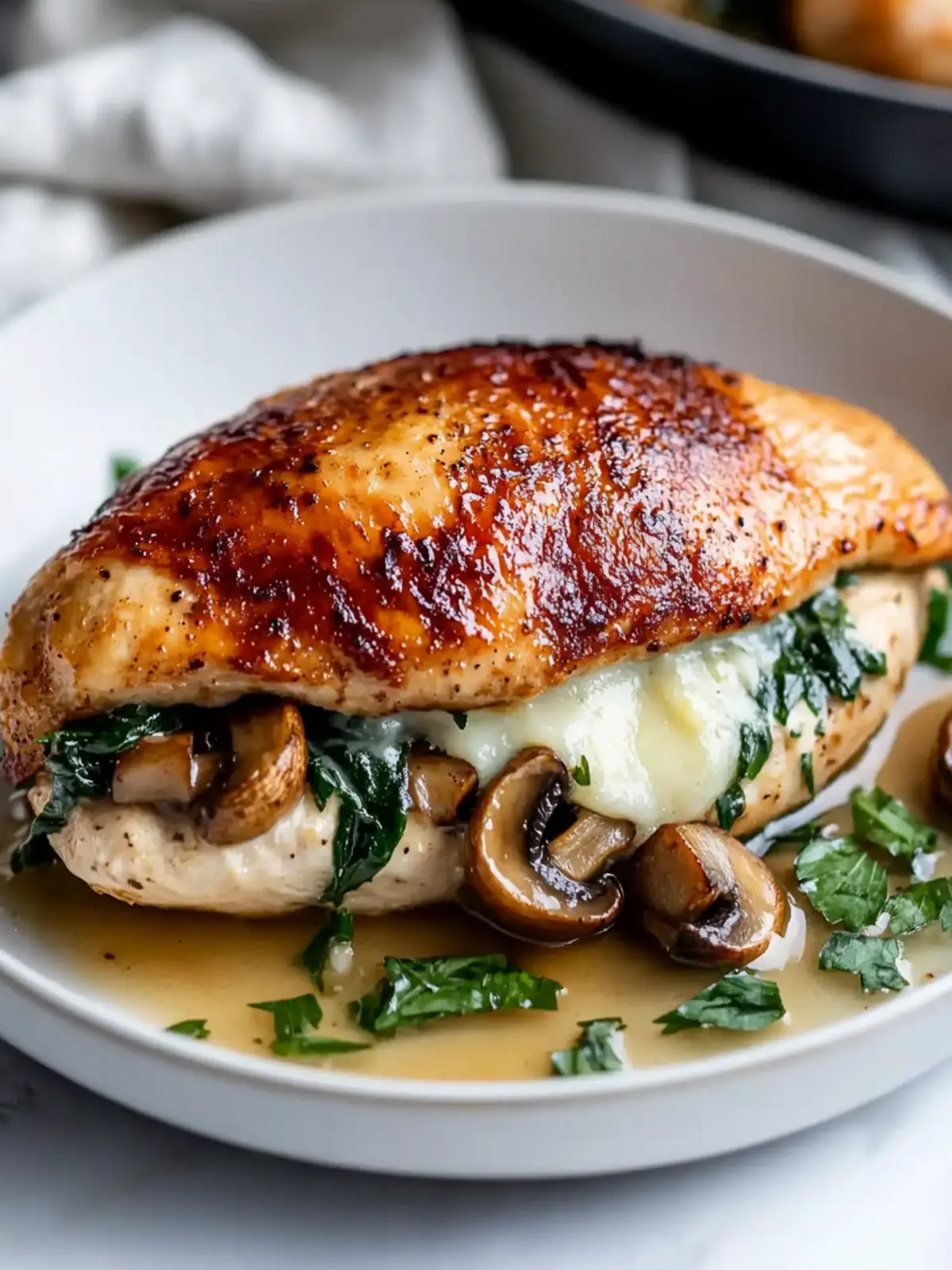 Mushroom Stuffed Chicken Breast