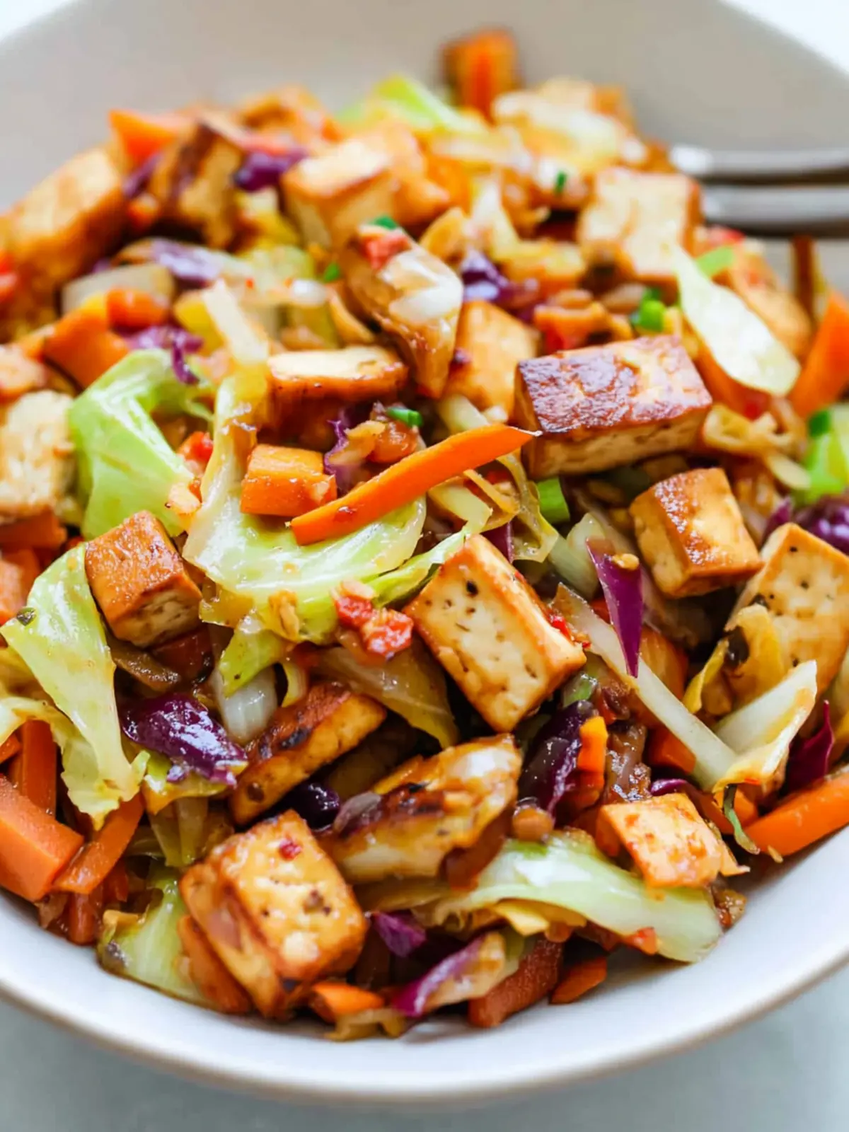 Easy Cabbage Tofu Stir-Fry