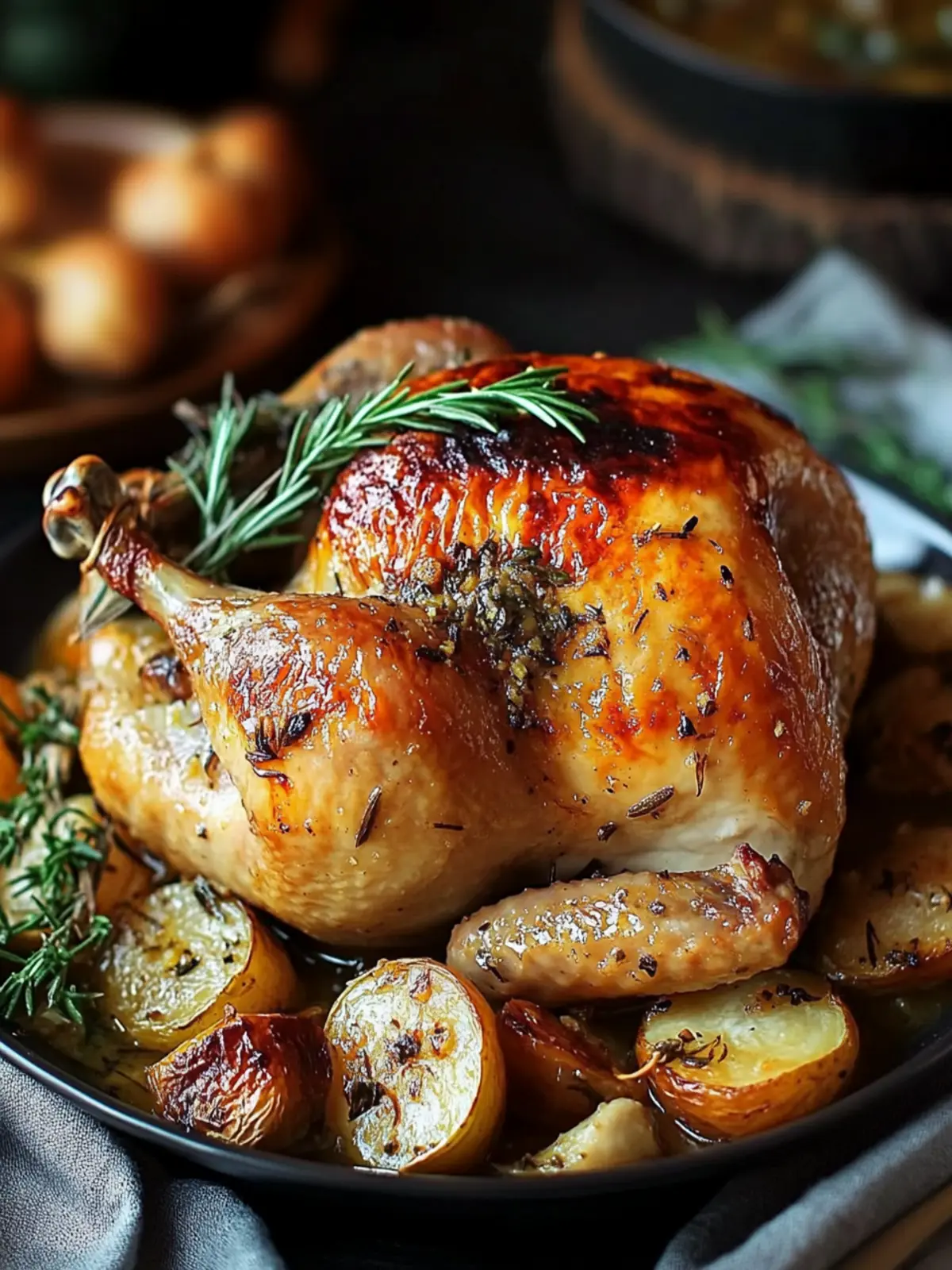 Irresistible Roast Chicken Dinner with Roasted Garlic Gravy