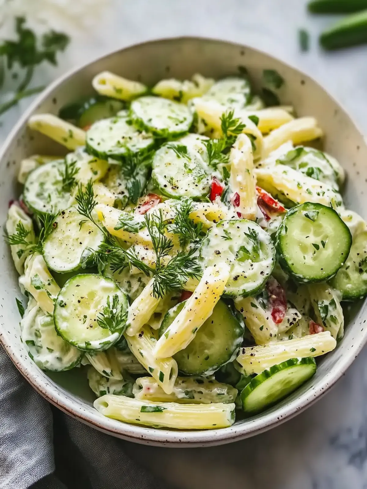 Healthy Cucumber Pasta Salad