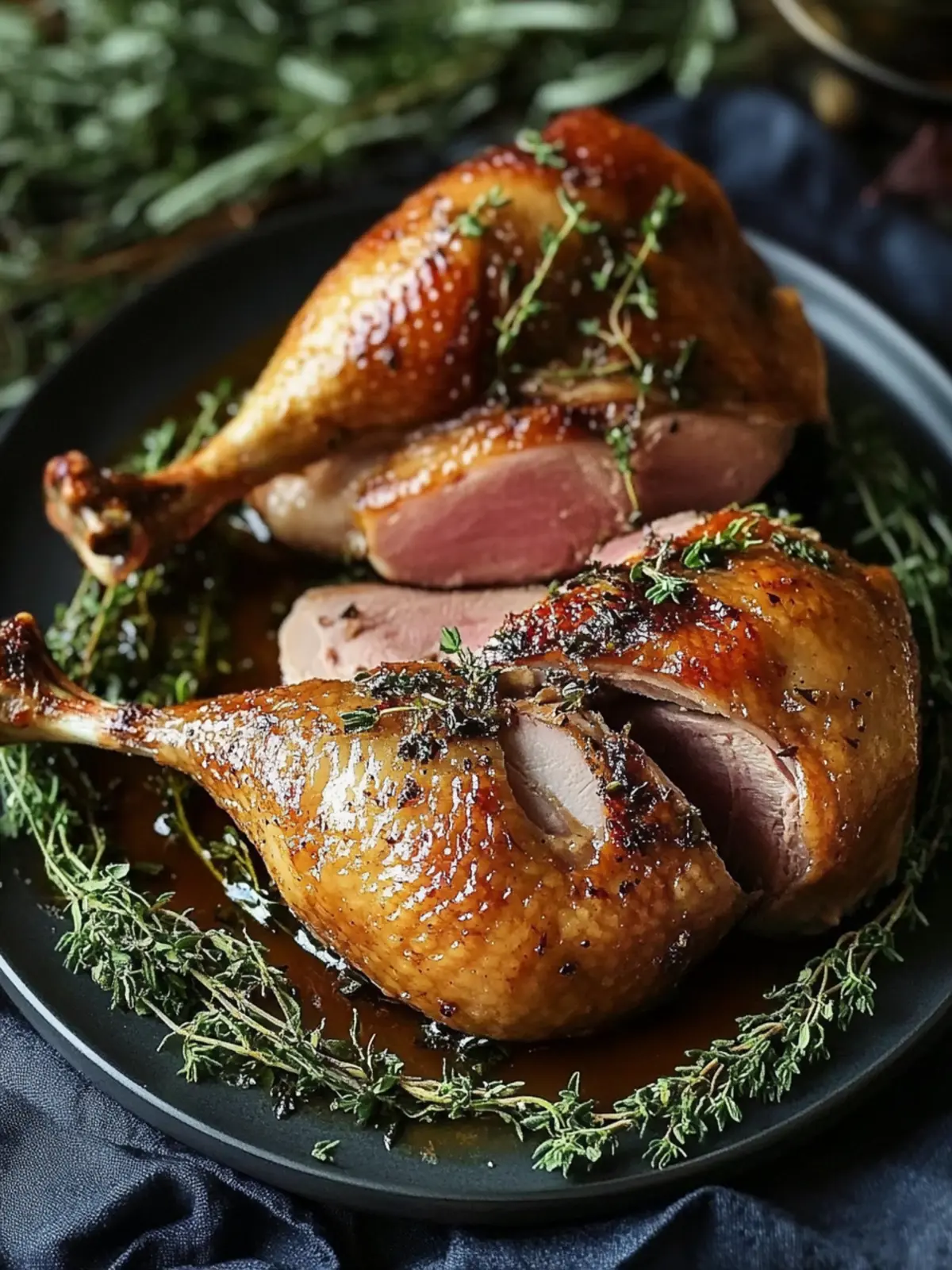 Herb-Infused Roasted Duck