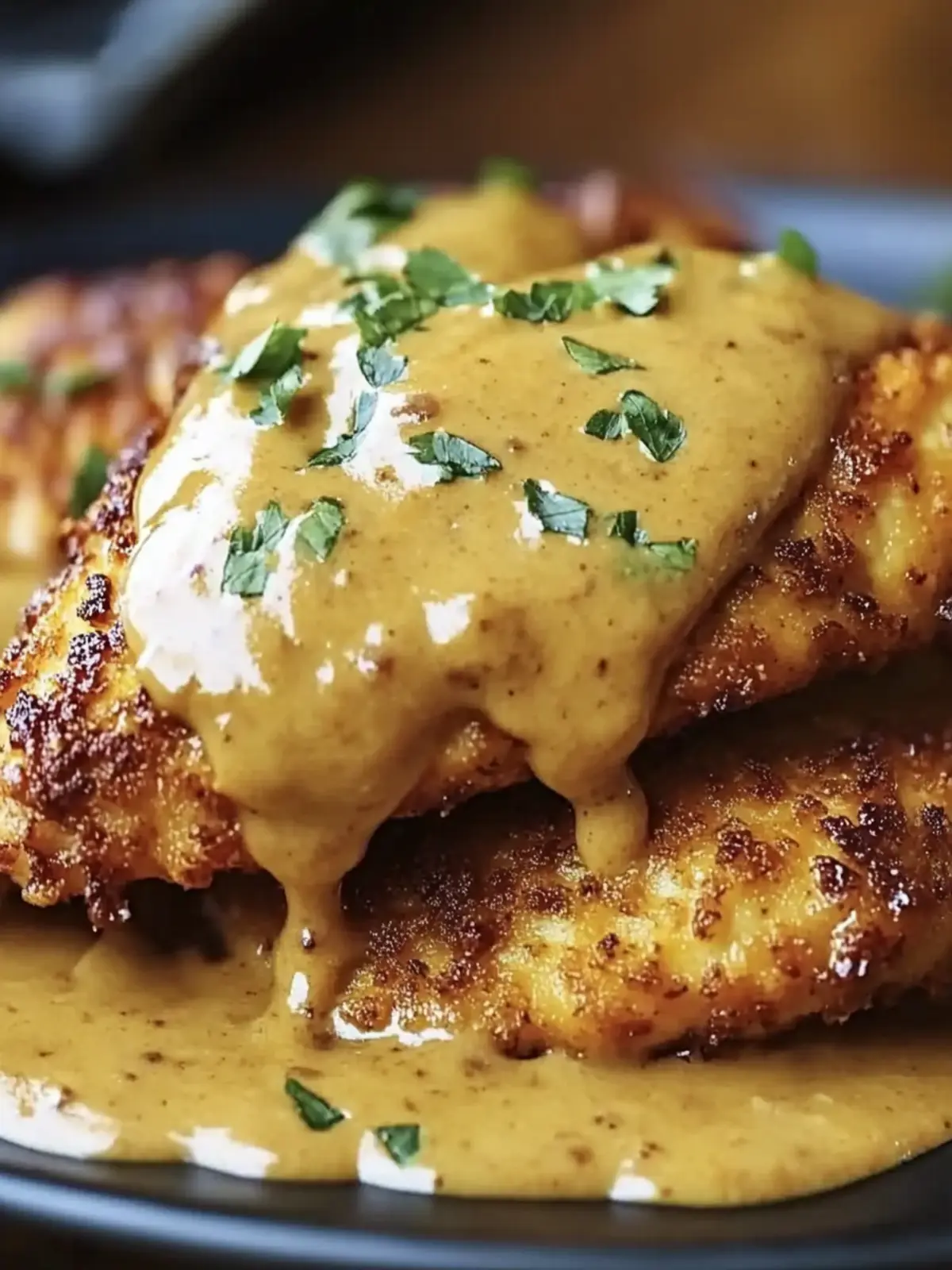 Pretzel Chicken with Mustard-Cheddar Sauce