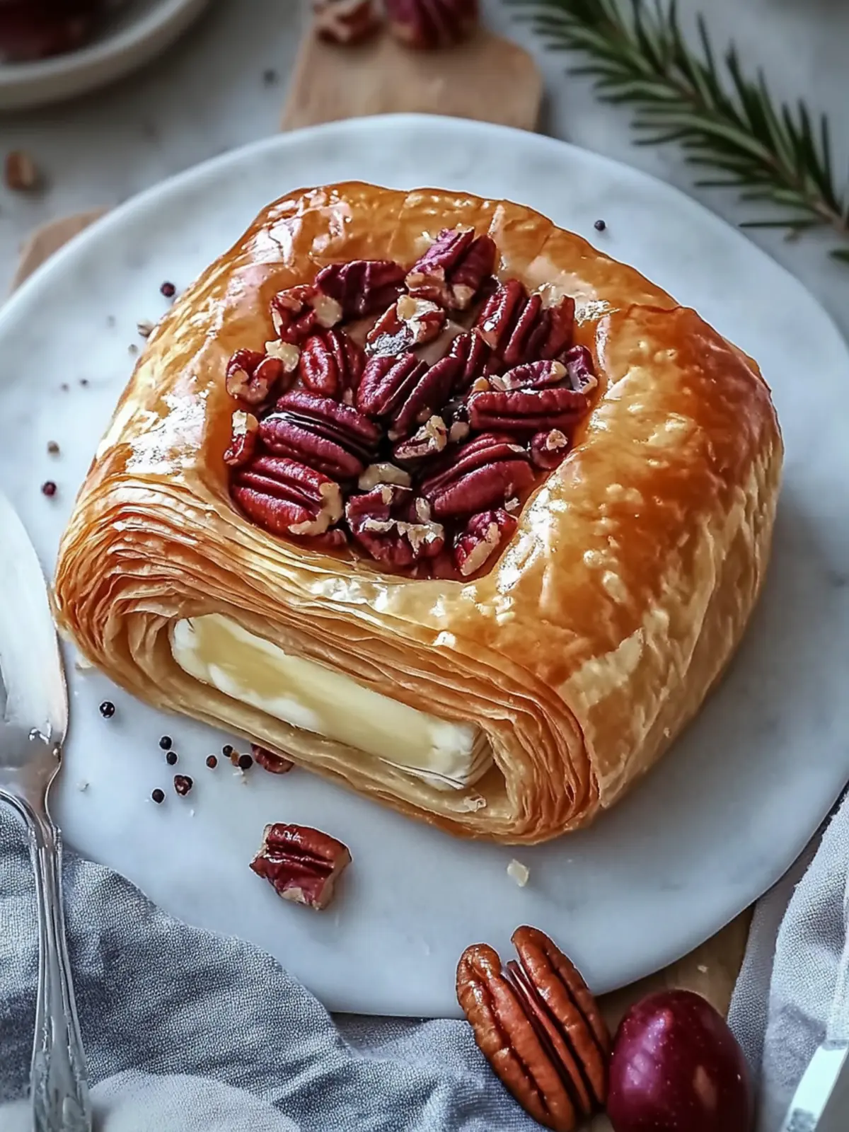 Pecan Brie in Flaky Puff Pastry