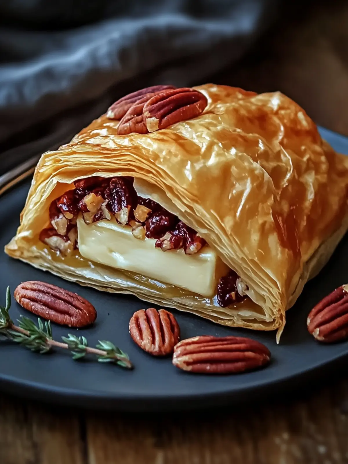 Pecan Brie in Flaky Puff Pastry
