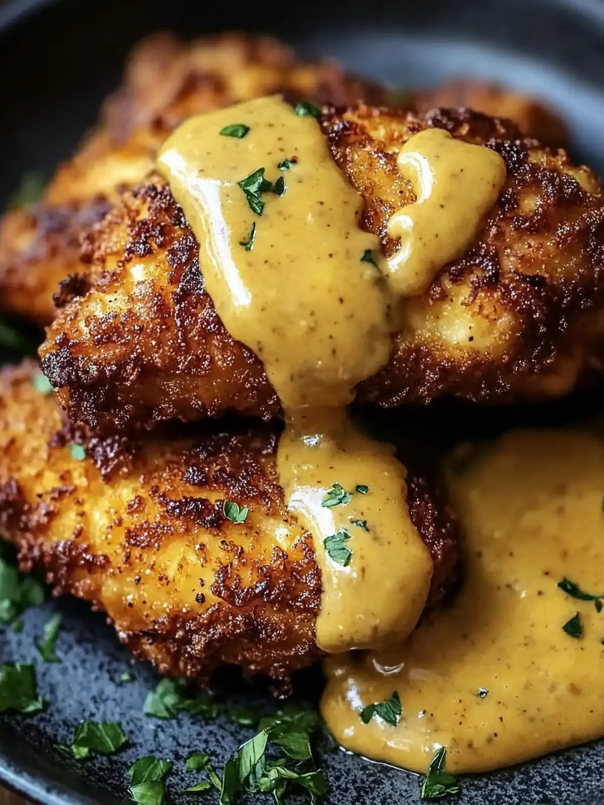 Pretzel Chicken with Mustard-Cheddar Sauce