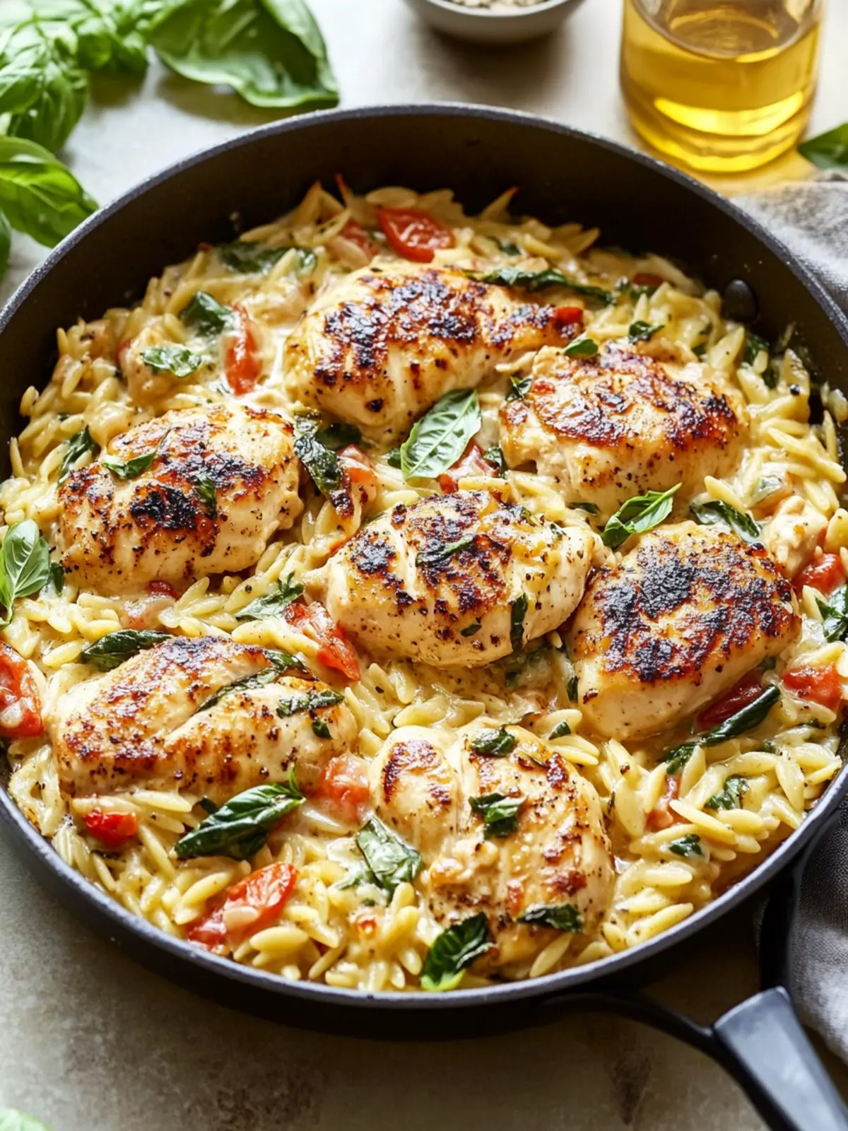 Creamy Ricotta Chicken and Orzo Skillet for Cozy Nights