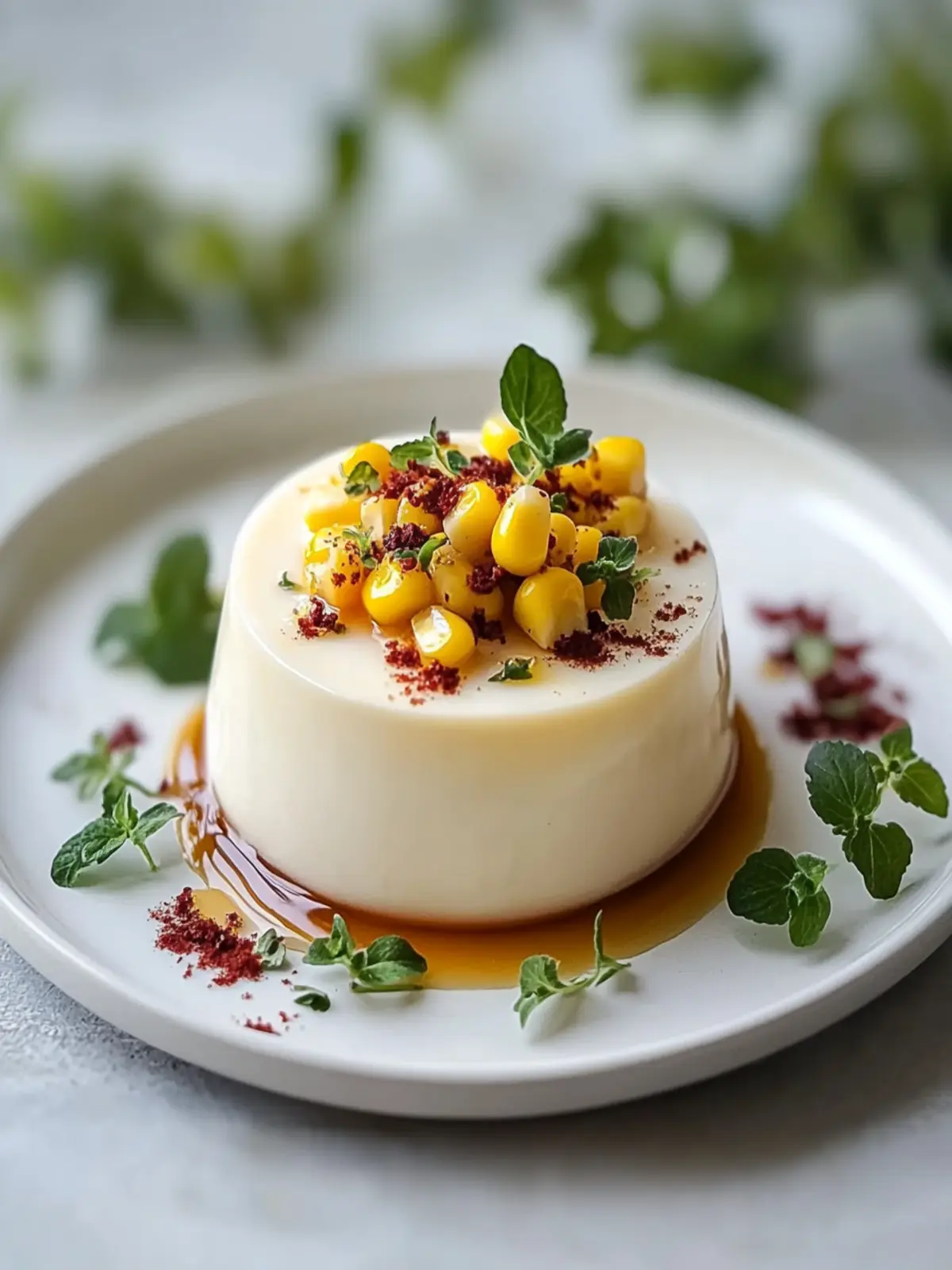 Savory Roasted Corn Panna Cotta