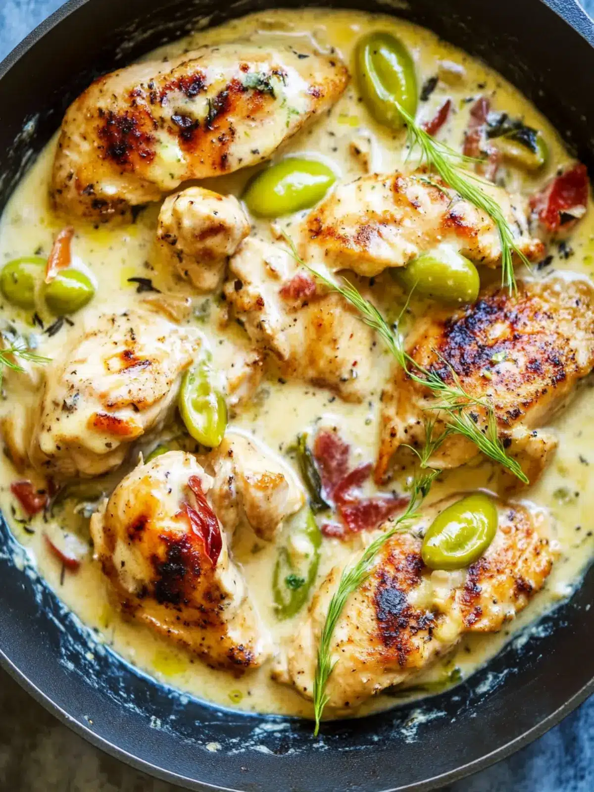Creamy Pepperoncini Chicken Skillet