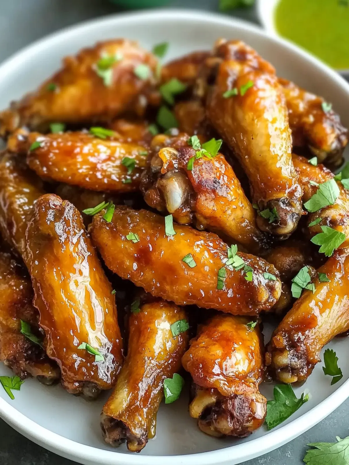 Crispy Oven Baked Chicken Wings with Sweet Honey Garlic Glaze