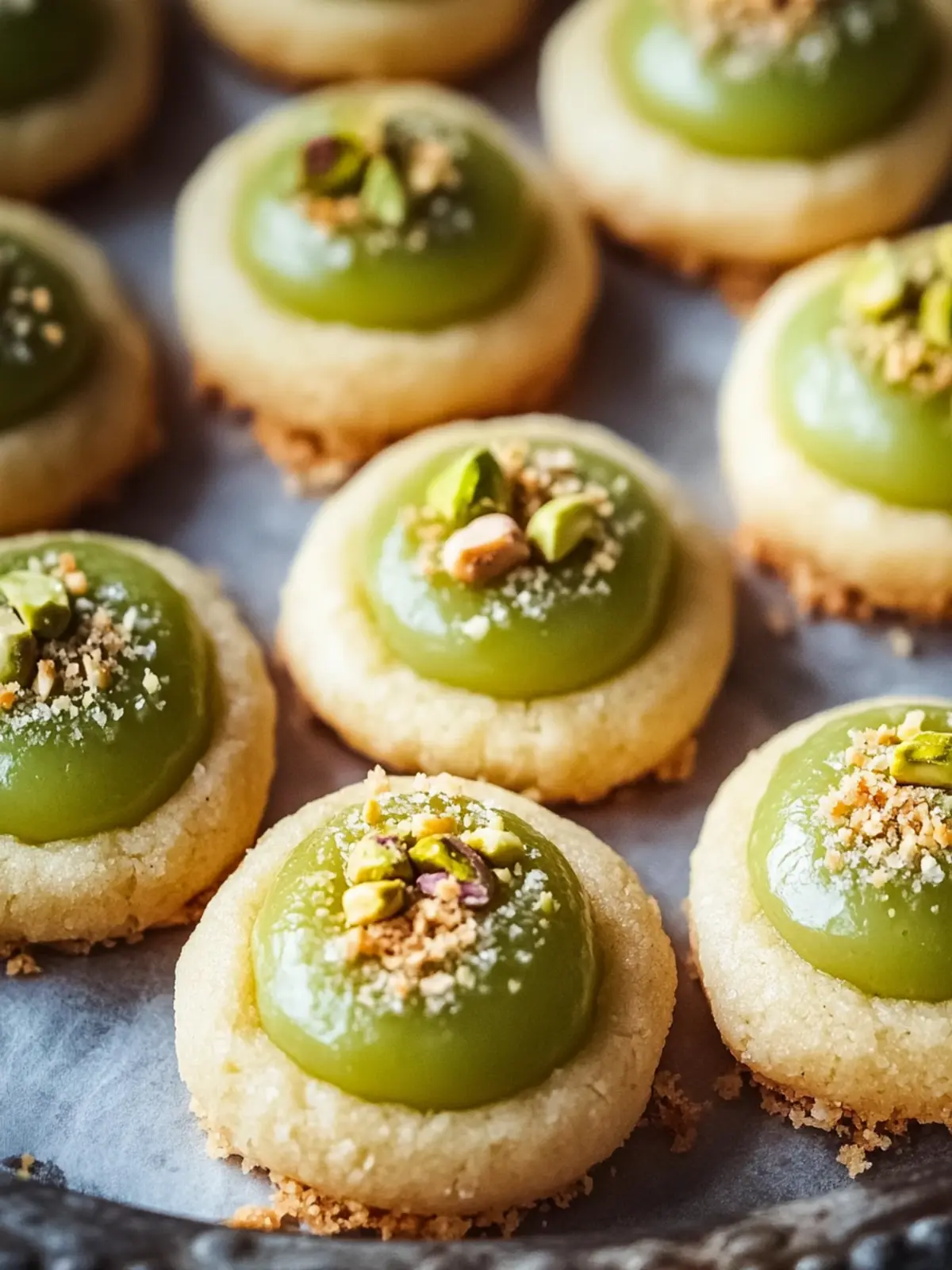 Pistachio Thumbprint Cookies
