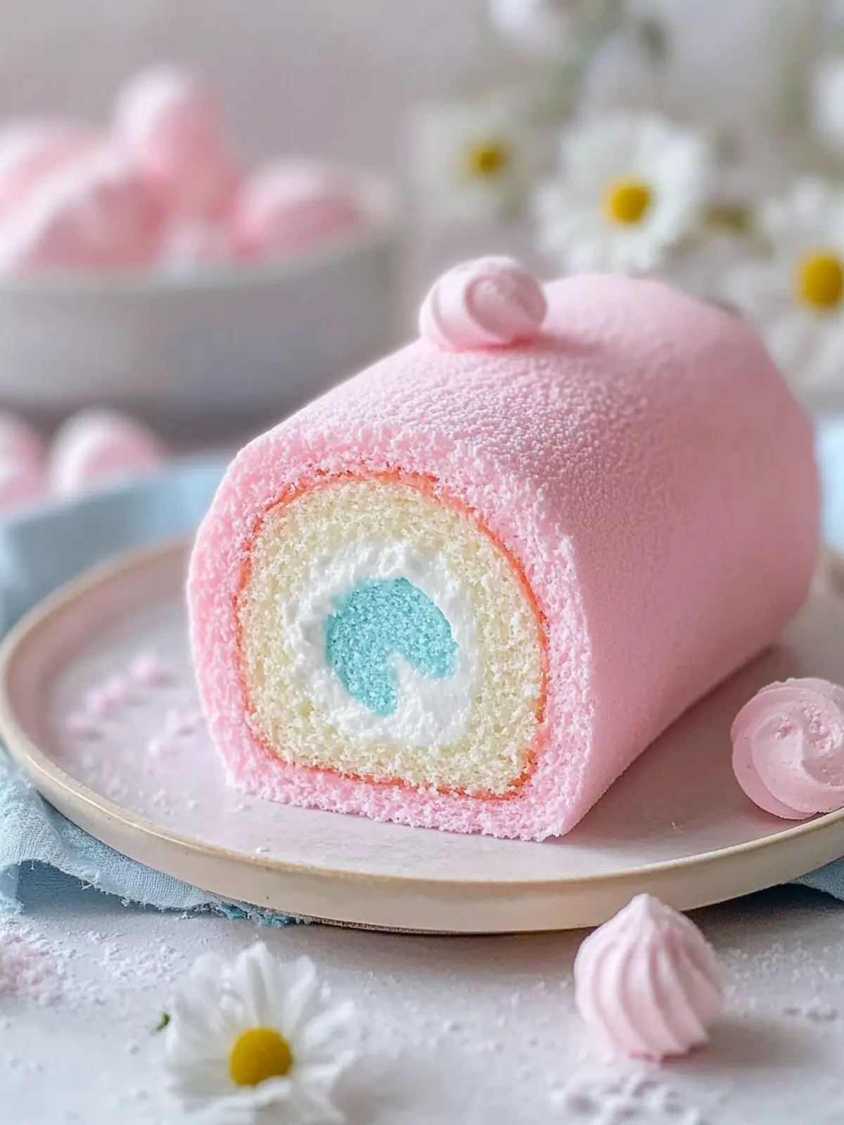 Japanese Cotton Candy Cake Roll