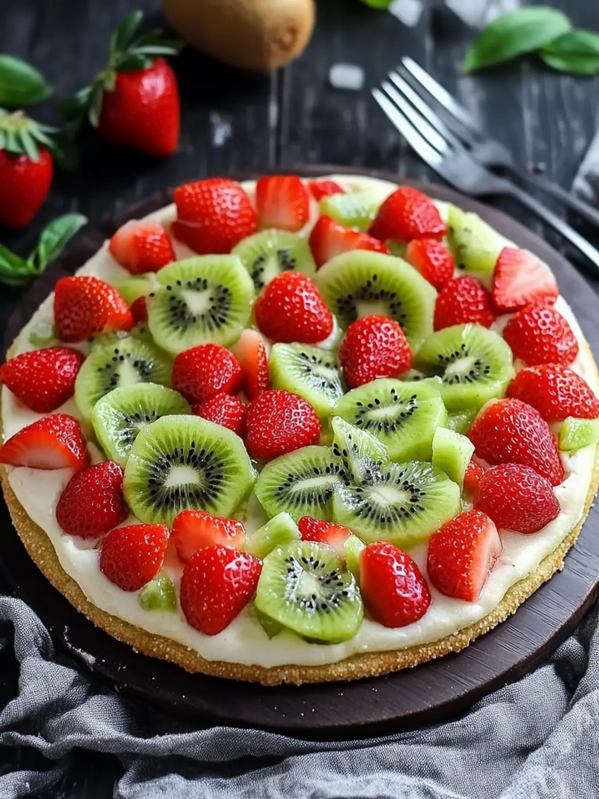 Strawberry Kiwi Fruit Pizza