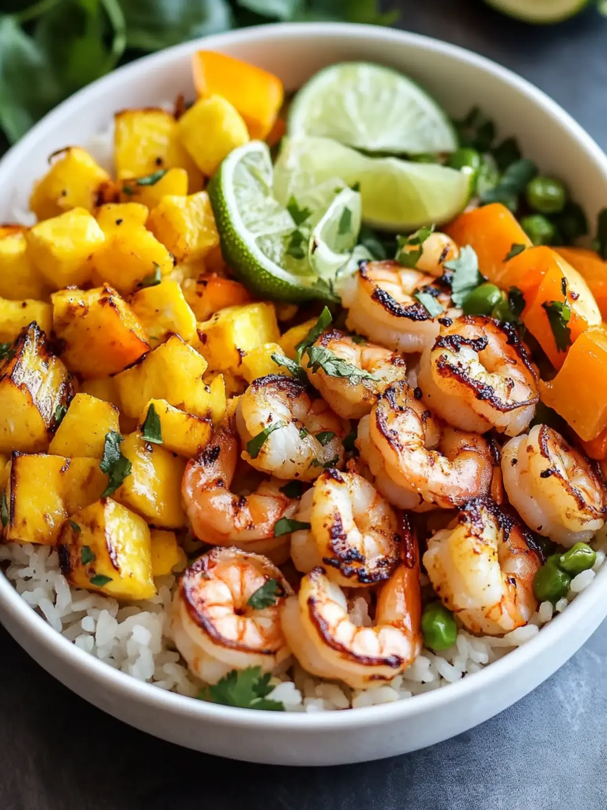 Delicious Tropical Shrimp Rice Bowl for a Flavor Escape