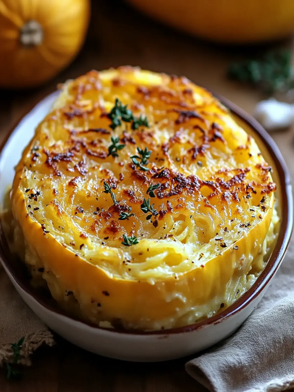 Creamy Spaghetti Squash Au Gratin