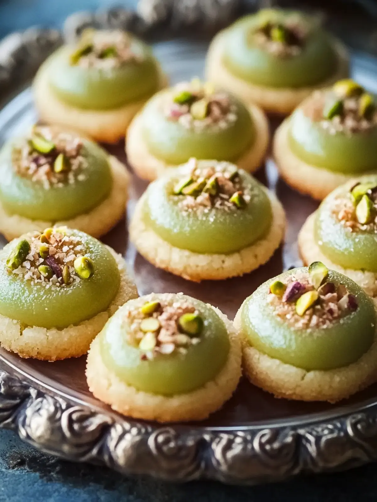 Pistachio Thumbprint Cookies