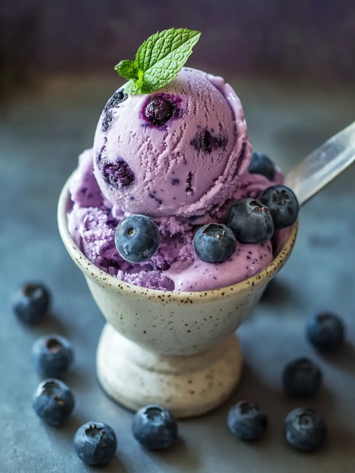 Blueberry Cottage Cheese Ice Cream