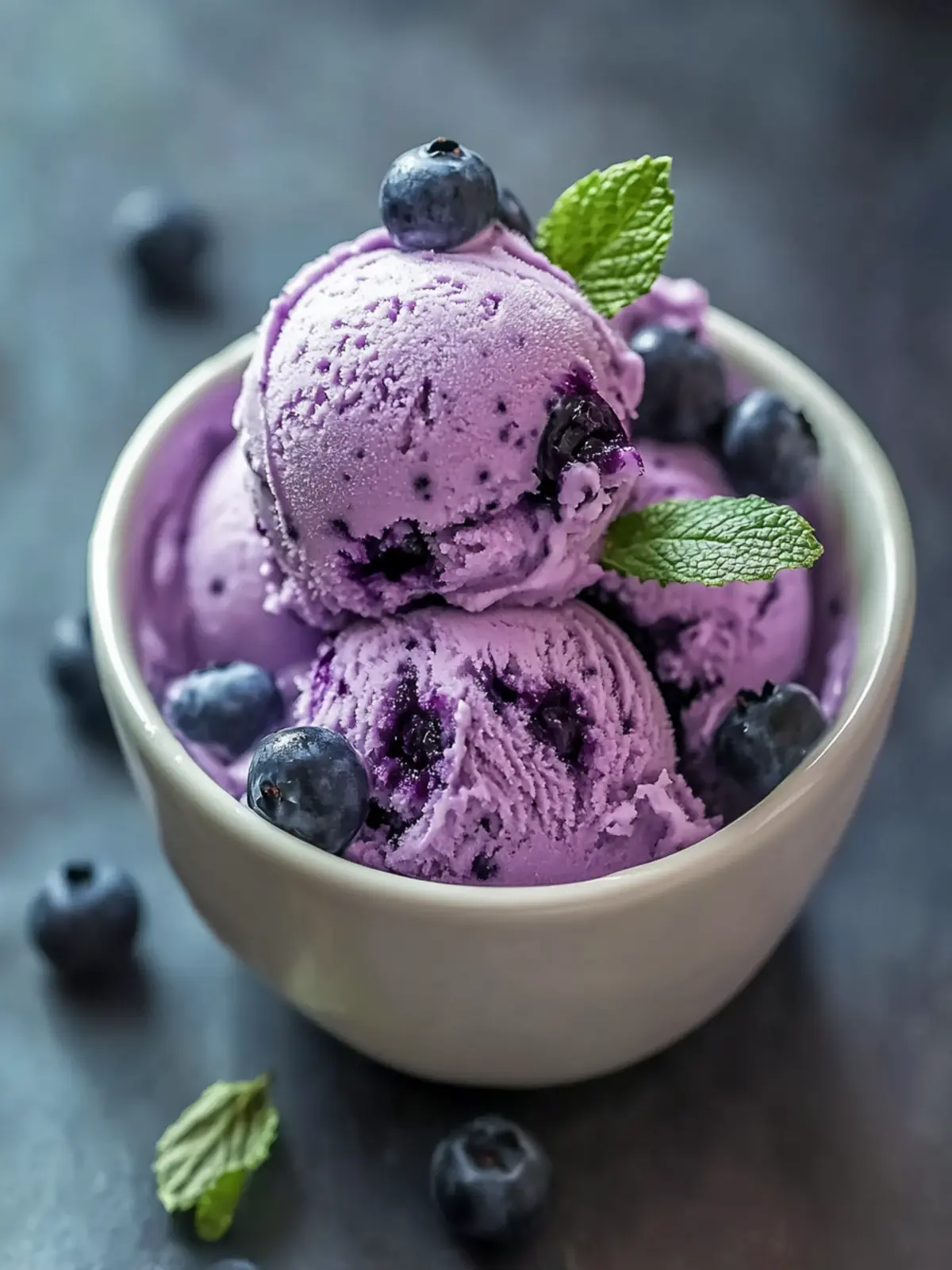 Blueberry Cottage Cheese Ice Cream