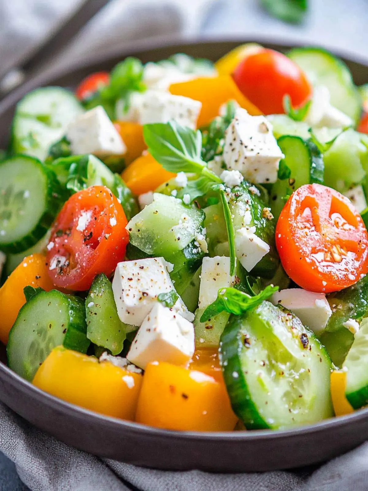 Greek Salad with Shaved Cucumber for a Crisp Summer Refresh 2 Greek Salad with Shaved Cucumber