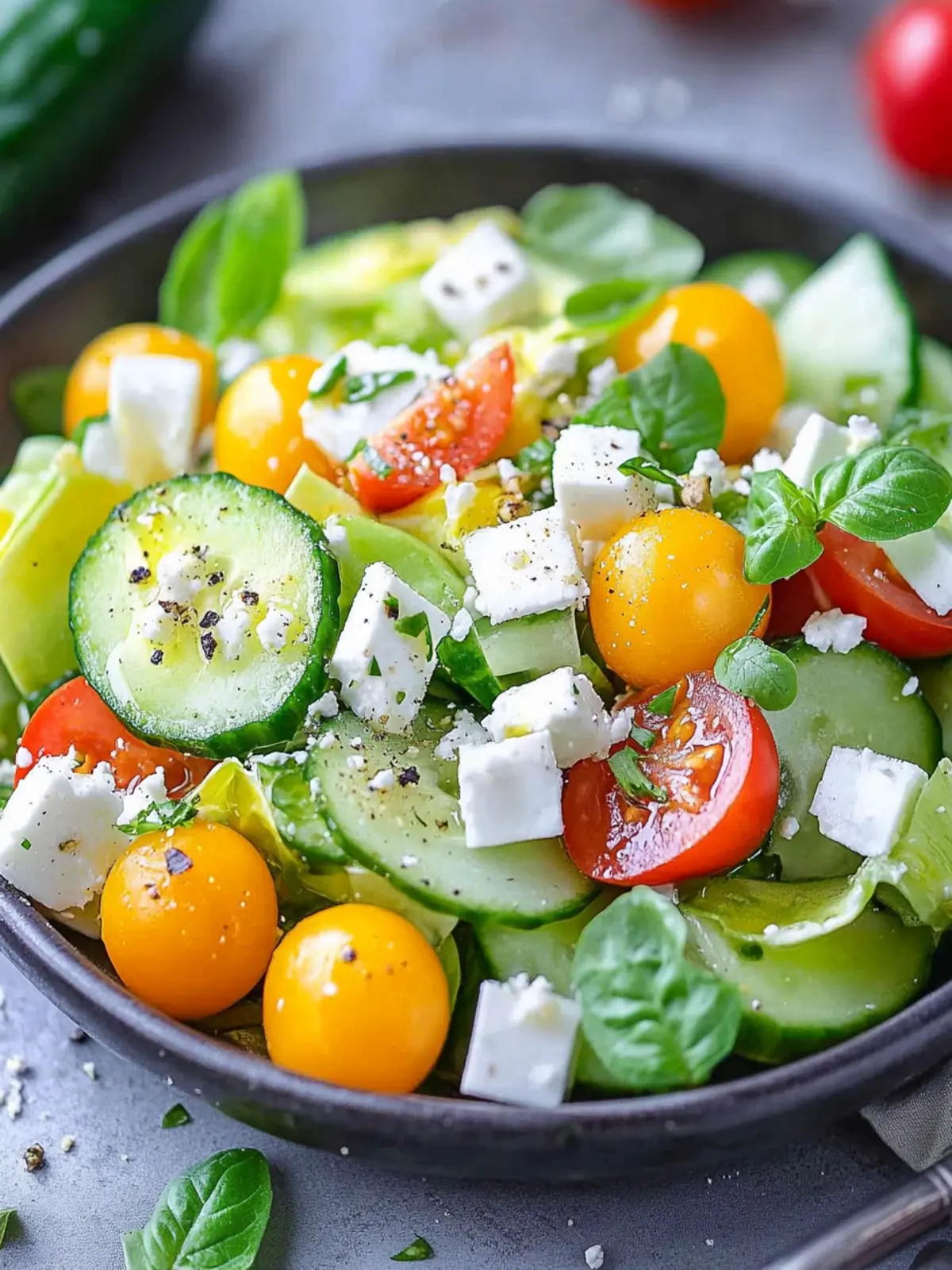 Greek Salad with Shaved Cucumber for a Crisp Summer Refresh 5 Greek Salad with Shaved Cucumber