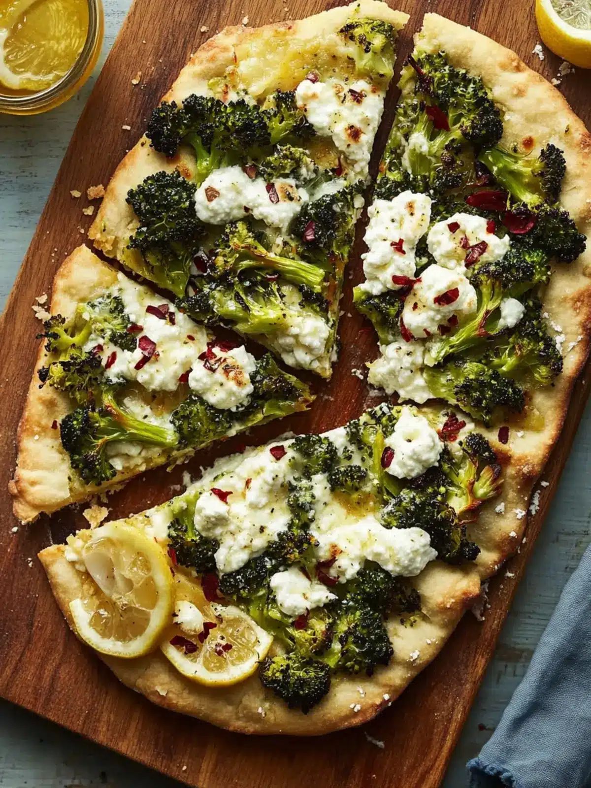 Roasted Broccoli and Lemony Ricotta Flatbread