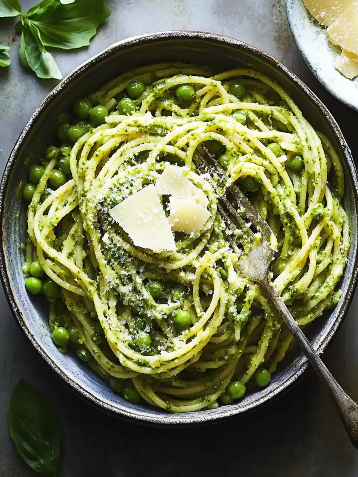 Nettle Pesto Bucatini with Spring Peas and Parmesan Bliss 3 Nettle Pesto Bucatini With Spring Peas and Parmesan