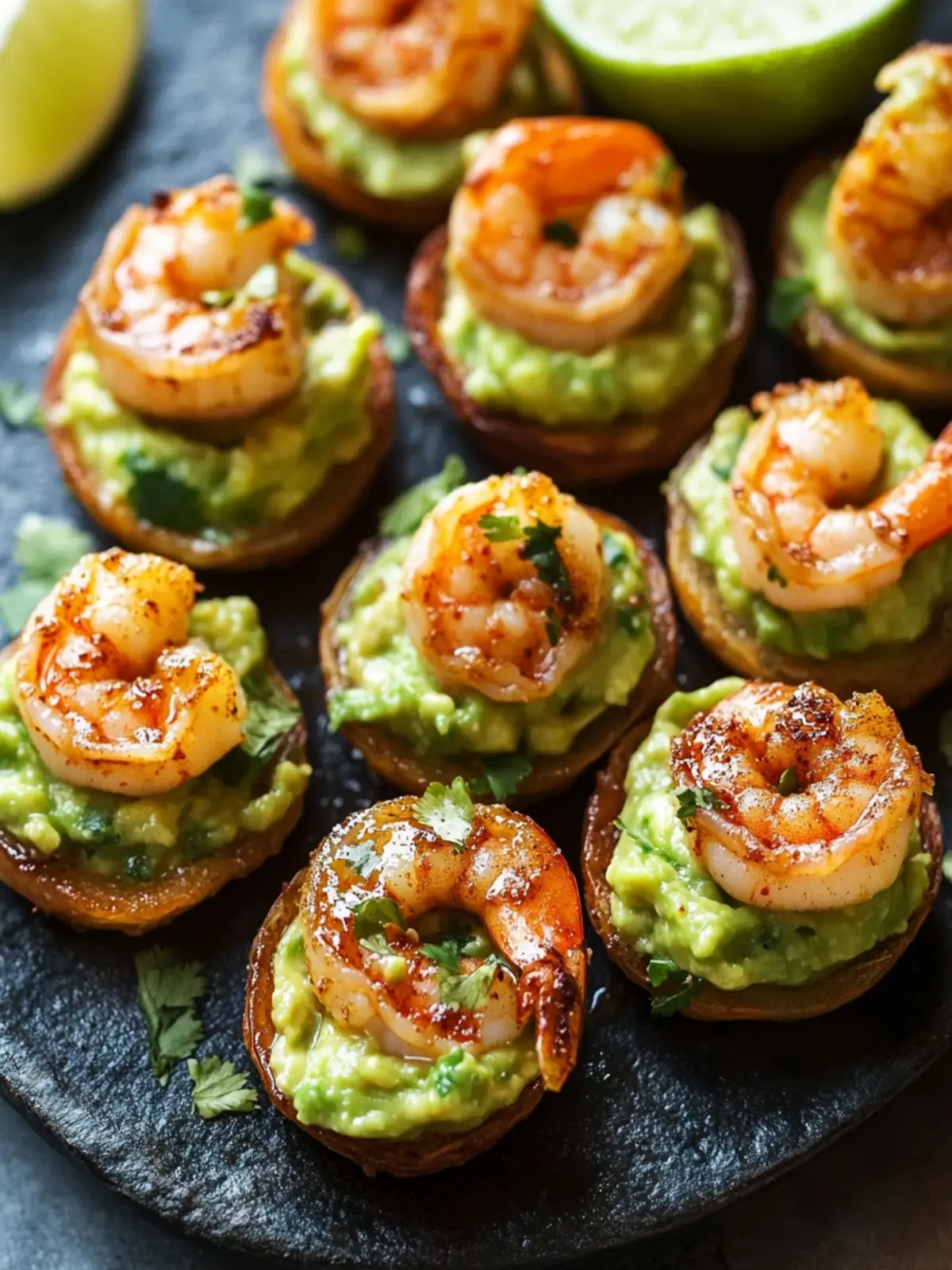 Spicy Shrimp Guacamole Bites