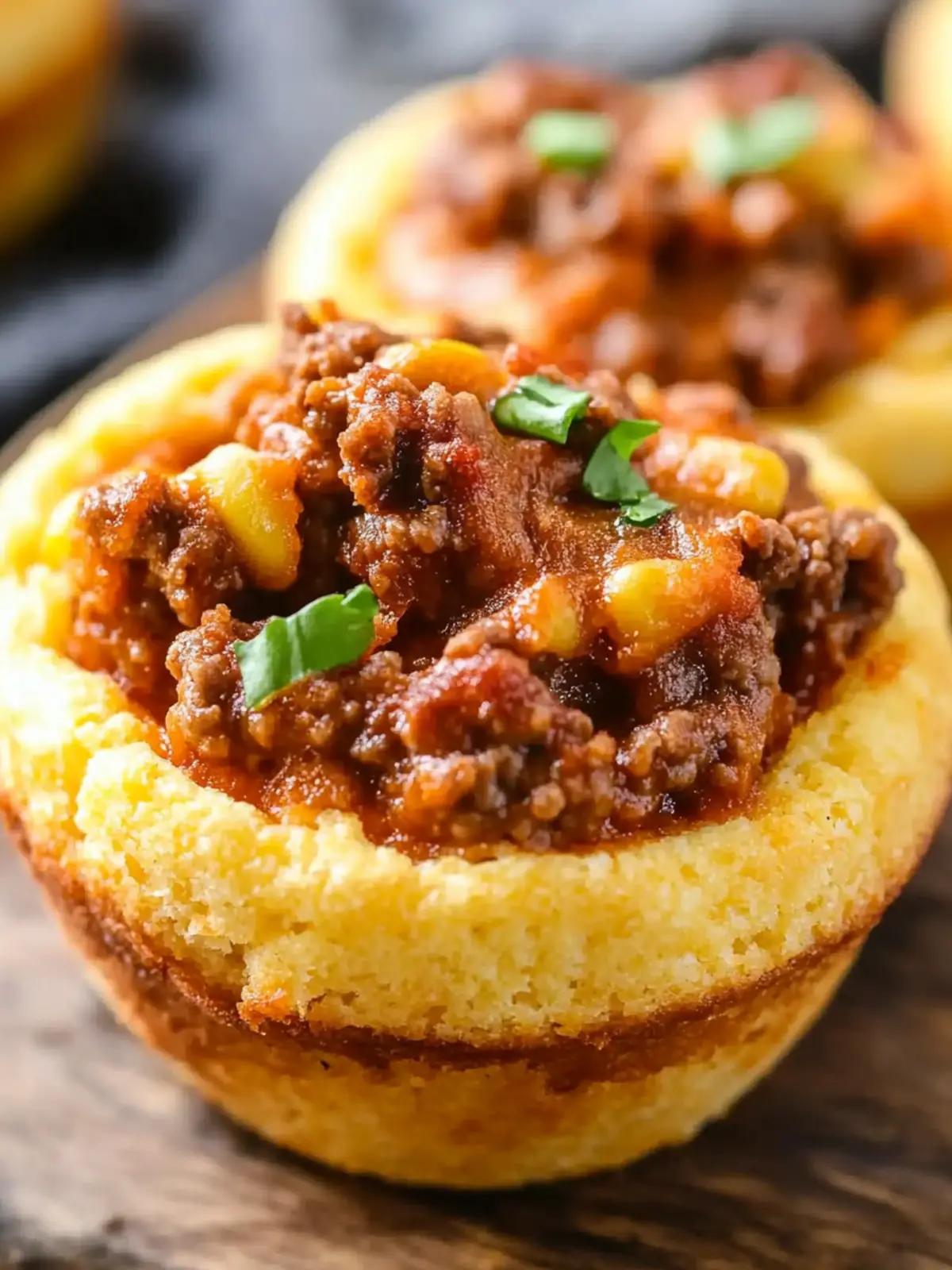 Sloppy Joe Cornbread Cups