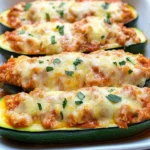 Chicken Parmesan Stuffed Zucchini Boats