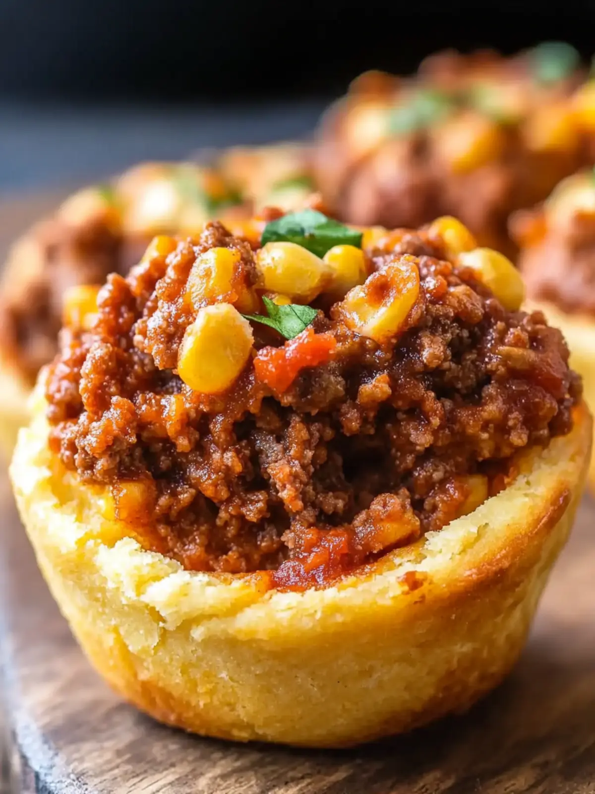 Sloppy Joe Cornbread Cups