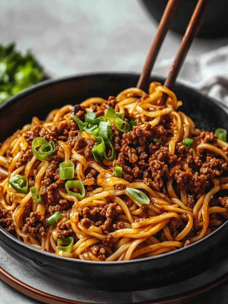 Mongolian Ground Beef Noodles
