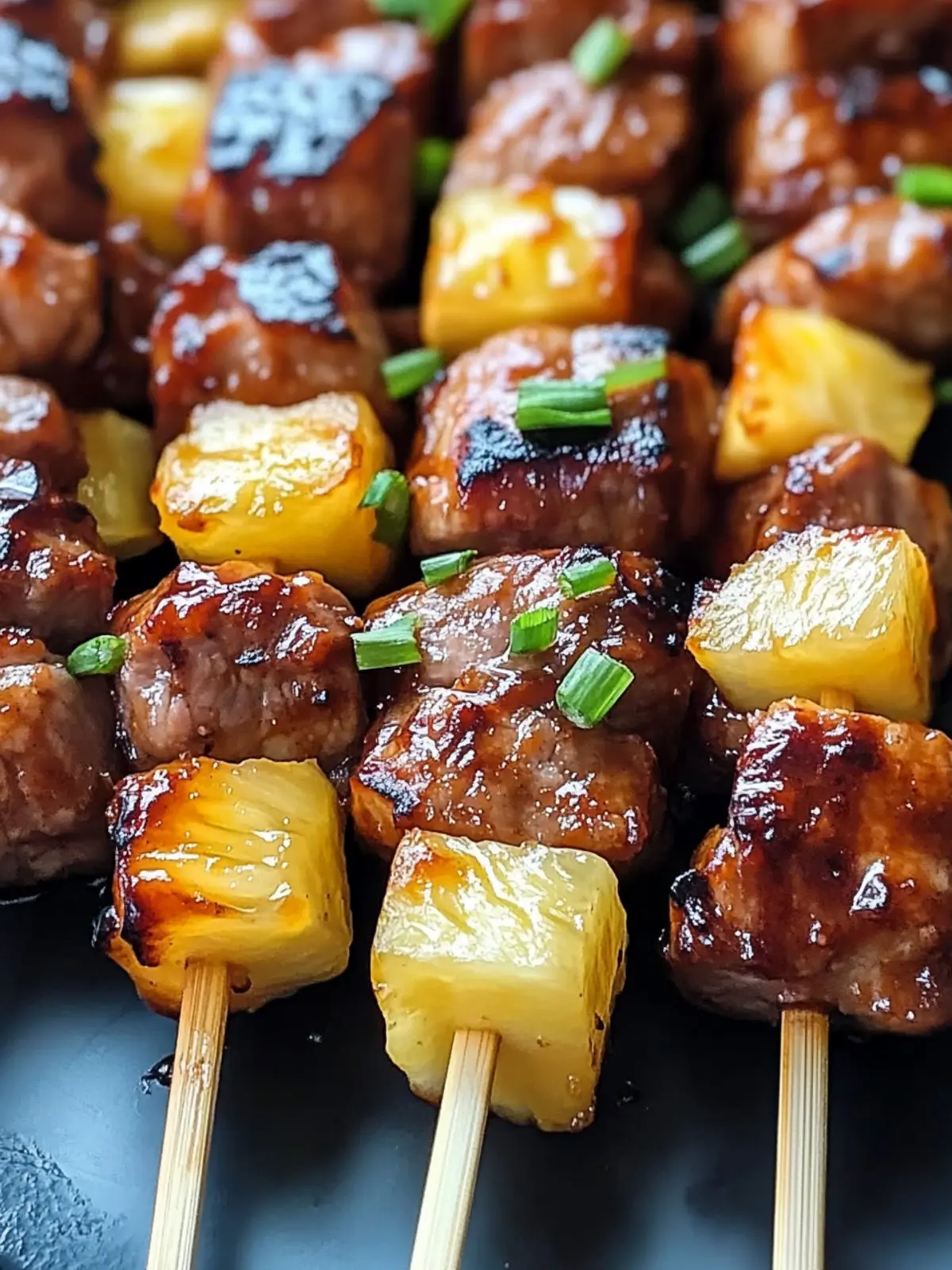 Pineapple BBQ Pork Skewers