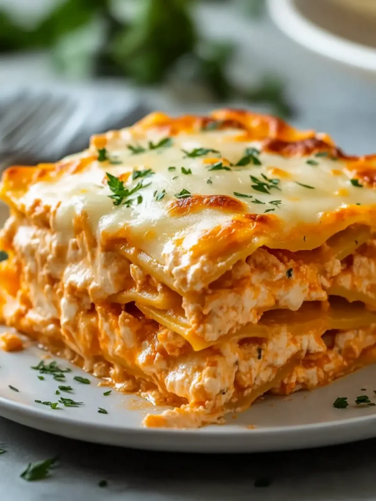 Cheesy Buffalo Ranch Chicken Lasagna