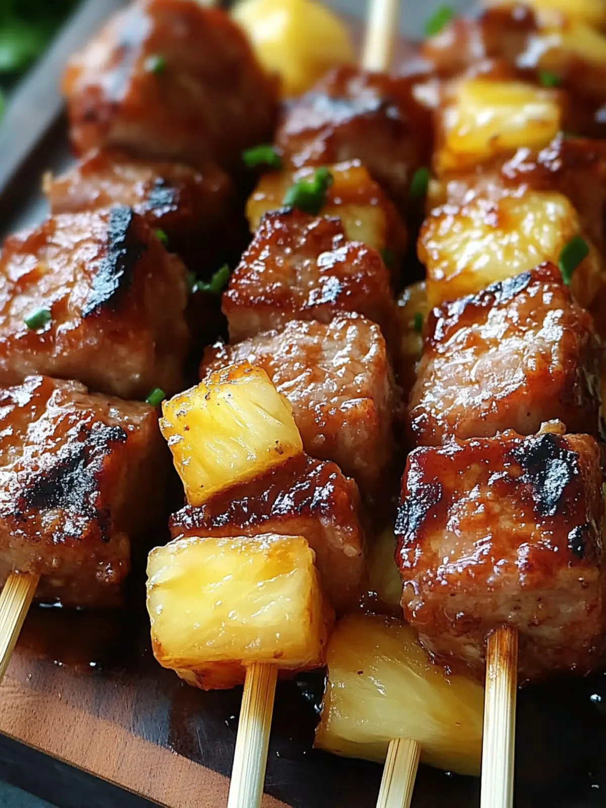 Pineapple BBQ Pork Skewers