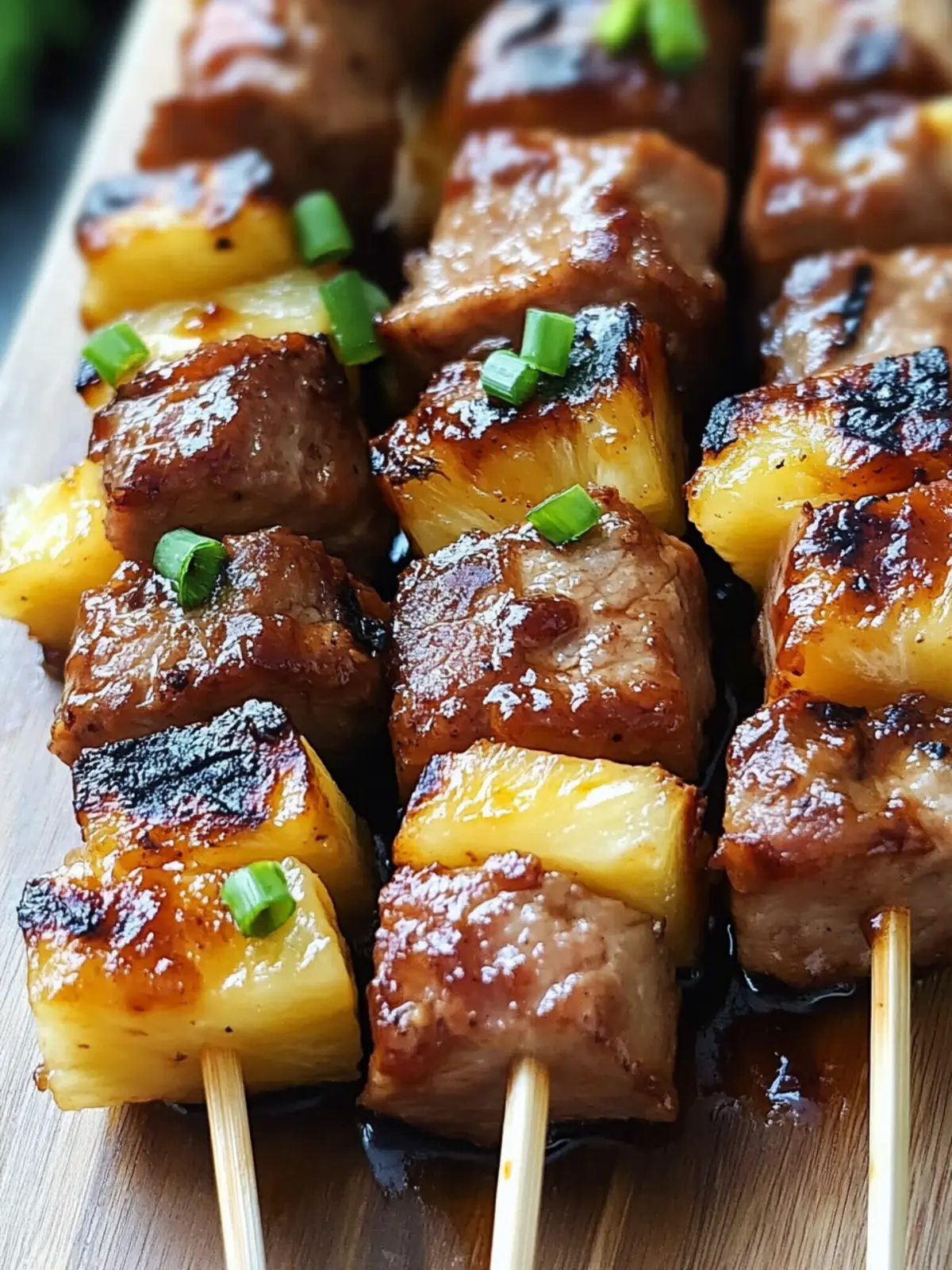 Pineapple BBQ Pork Skewers