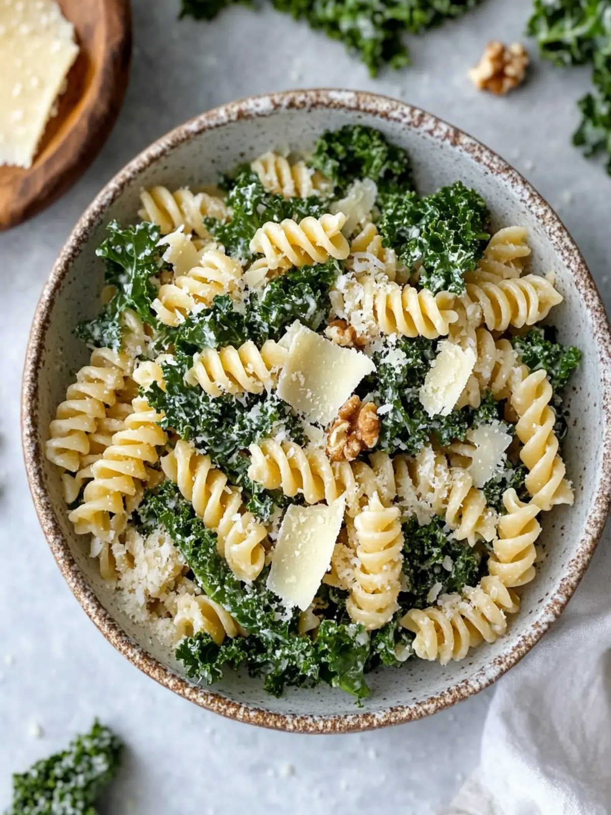 Delicious Kale Caesar Pasta Salad